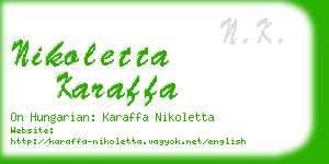nikoletta karaffa business card